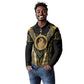 Egypt Ouroboros Long Sleeve Polo Shirt Ancient Mythology Infinity Serpent Gold