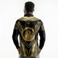 Egypt Ouroboros Long Sleeve Polo Shirt Ancient Mythology Infinity Serpent Gold