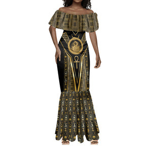Egypt Ouroboros Mermaid Dress Ancient Mythology Infinity Serpent Gold