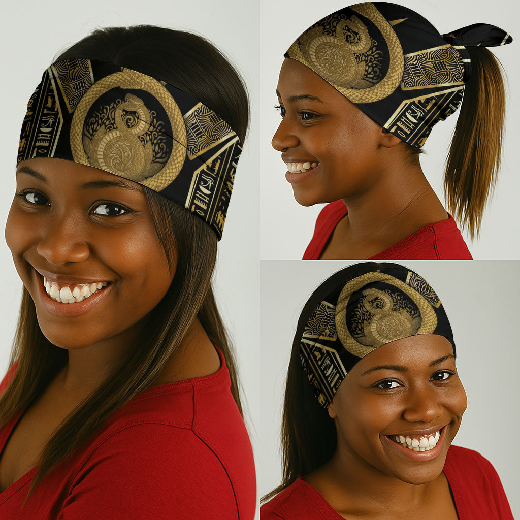 Egypt Ouroboros Neck Gaiter Ancient Mythology Infinity Serpent Gold