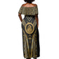 Egypt Ouroboros Off Shoulder Maxi Dress Ancient Mythology Infinity Serpent Gold