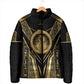 Egypt Ouroboros Padded Jacket Ancient Mythology Infinity Serpent Gold