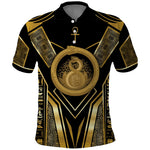 Egypt Ouroboros Polo Shirt Ancient Mythology Infinity Serpent Gold