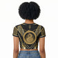 Egypt Ouroboros Raglan Cropped T shirt Ancient Mythology Infinity Serpent Gold