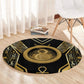 Egypt Ouroboros Round Carpet Ancient Mythology Infinity Serpent Gold