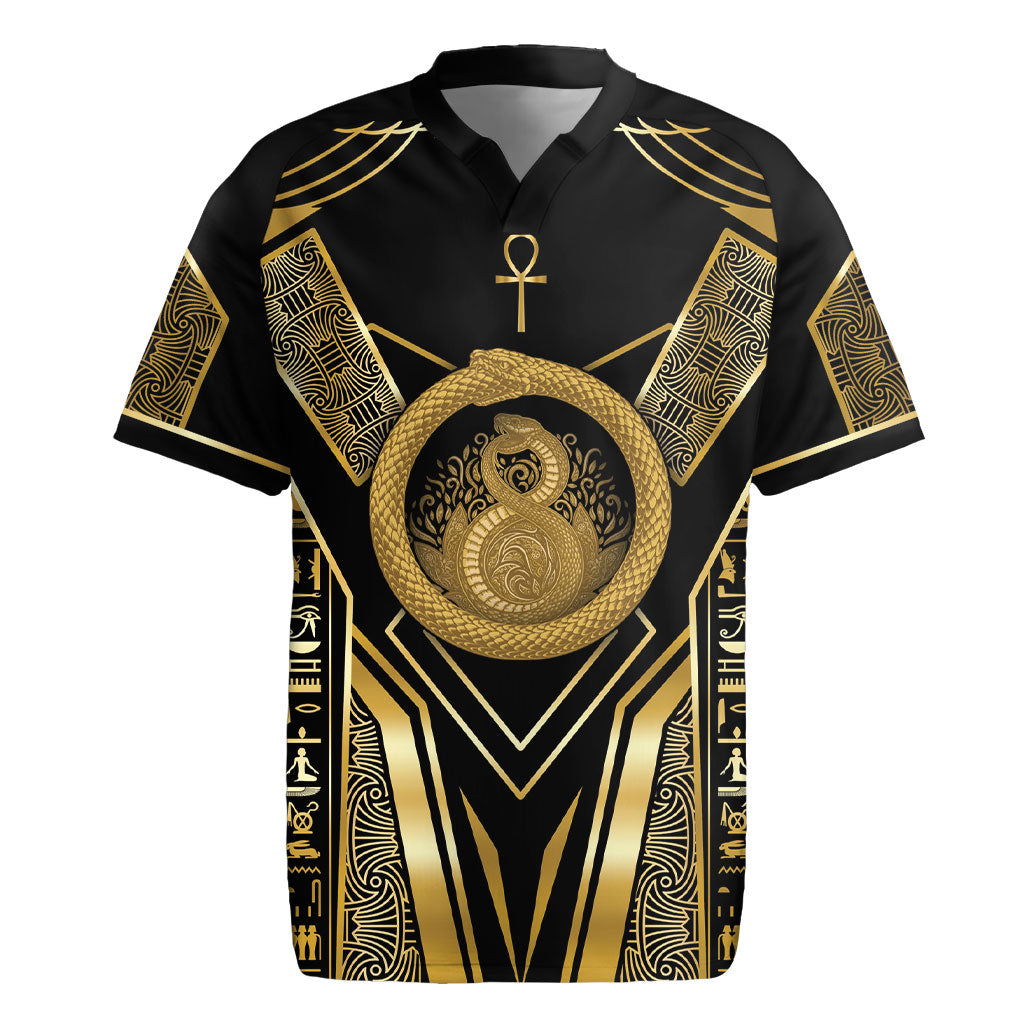 Egypt Ouroboros Rugby Jersey Ancient Mythology Infinity Serpent Gold
