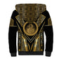 Egypt Ouroboros Sherpa Hoodie Ancient Mythology Infinity Serpent Gold