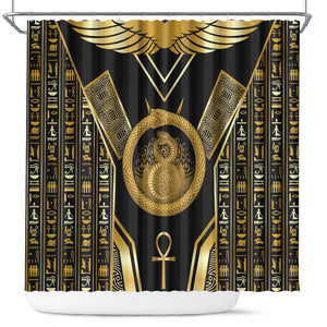 Egypt Ouroboros Shower Curtain Ancient Mythology Infinity Serpent Gold