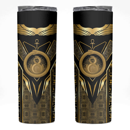 Egypt Ouroboros Skinny Tumbler Ancient Mythology Infinity Serpent Gold