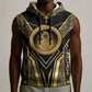 Egypt Ouroboros Sleeveless Hoodie Ancient Mythology Infinity Serpent Gold