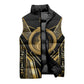 Egypt Ouroboros Sleeveless Puffer Jacket Ancient Mythology Infinity Serpent Gold