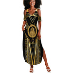 Egypt Ouroboros Summer Maxi Dress Ancient Mythology Infinity Serpent Gold