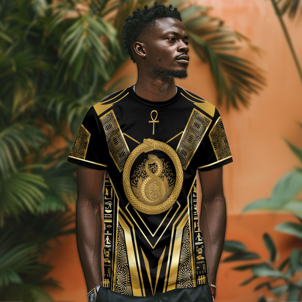 Egypt Ouroboros T shirt Ancient Mythology Infinity Serpent Gold