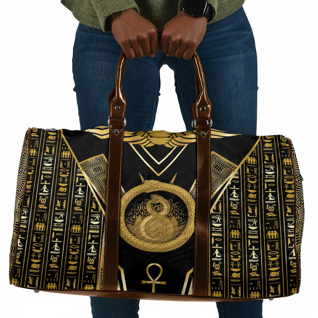 Egypt Ouroboros Travel Bag Ancient Mythology Infinity Serpent Gold