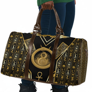 Egypt Ouroboros Travel Bag Ancient Mythology Infinity Serpent Gold