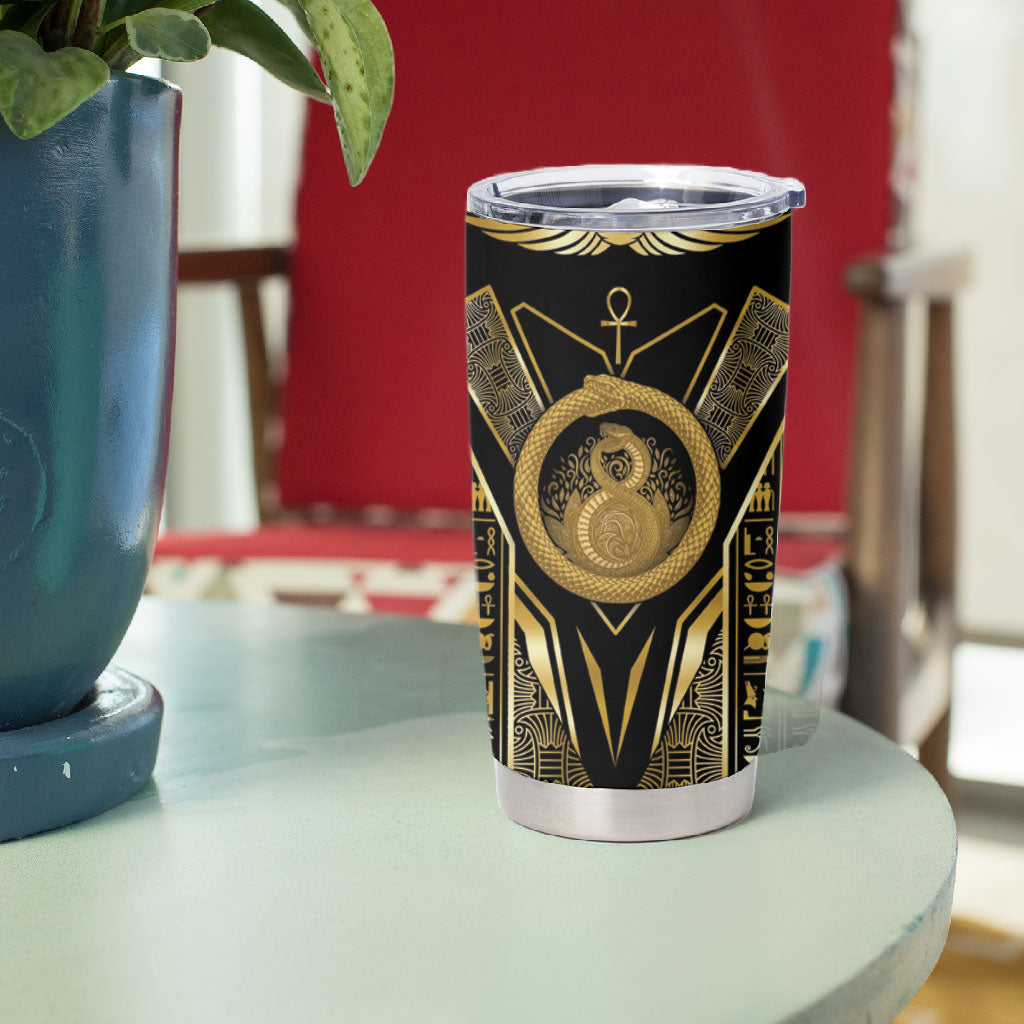 Egypt Ouroboros Tumbler Cup Ancient Mythology Infinity Serpent Gold