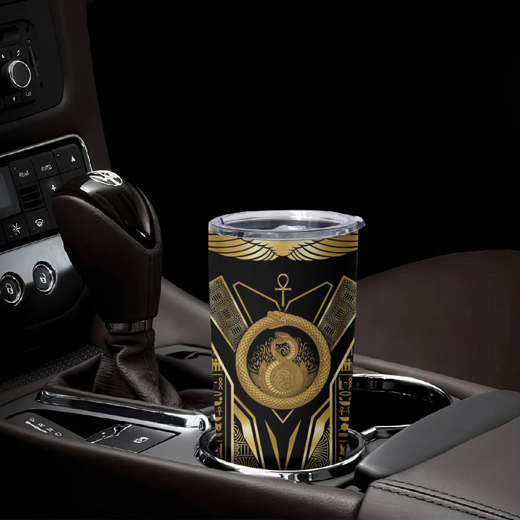 Egypt Ouroboros Tumbler Cup Ancient Mythology Infinity Serpent Gold