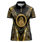 Egypt Ouroboros Women Polo Shirt Ancient Mythology Infinity Serpent Gold