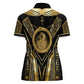 Egypt Ouroboros Women Polo Shirt Ancient Mythology Infinity Serpent Gold