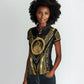 Egypt Ouroboros Women Polo Shirt Ancient Mythology Infinity Serpent Gold