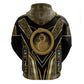 Egypt Ouroboros Zip Hoodie Ancient Mythology Infinity Serpent Gold