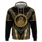 Egypt Ouroboros Zip Hoodie Ancient Mythology Infinity Serpent Gold