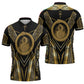 Egypt Ouroboros Zipper Polo Shirt Ancient Mythology Infinity Serpent Gold