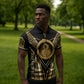 Egypt Ouroboros Zipper Polo Shirt Ancient Mythology Infinity Serpent Gold
