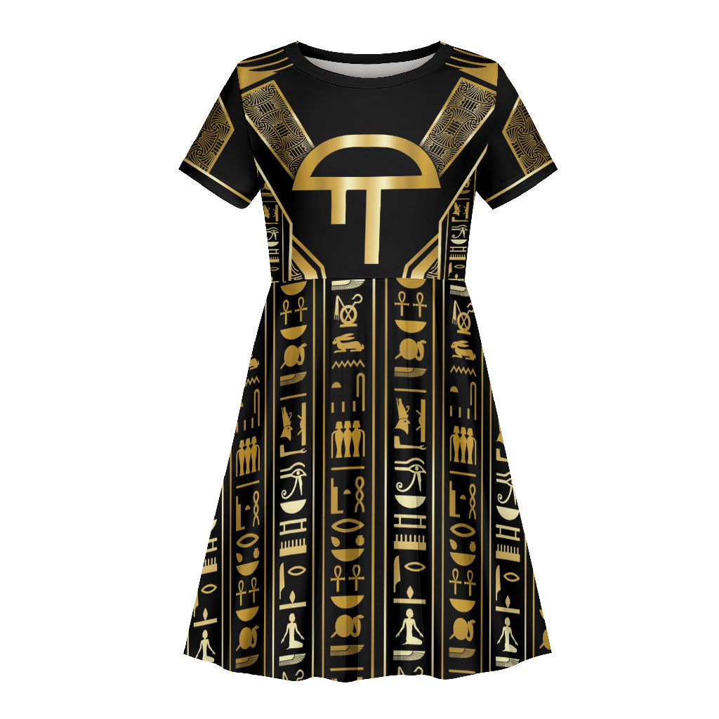 Egypt Amenta Kid Short Sleeve Dress Ancient Mythology Underworld Realm