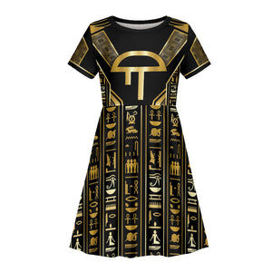 Egypt Amenta Kid Short Sleeve Dress Ancient Mythology Underworld Realm