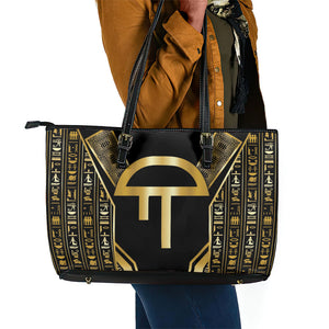 Egypt Amenta Leather Tote Bag Ancient Mythology Underworld Realm