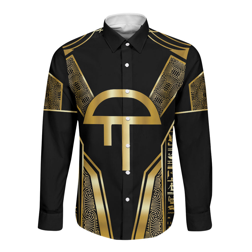Egypt Amenta Long Sleeve Button Shirt Ancient Mythology Underworld Realm