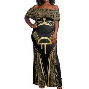 Egypt Amenta Off Shoulder Maxi Dress Ancient Mythology Underworld Realm
