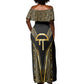 Egypt Amenta Off Shoulder Maxi Dress Ancient Mythology Underworld Realm