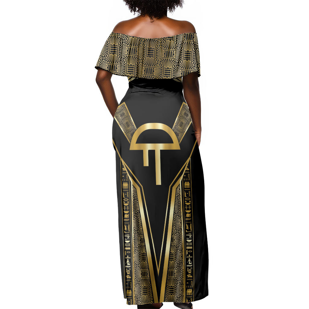 Egypt Amenta Off Shoulder Maxi Dress Ancient Mythology Underworld Realm