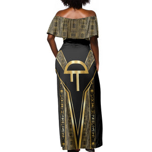 Egypt Amenta Off Shoulder Maxi Dress Ancient Mythology Underworld Realm