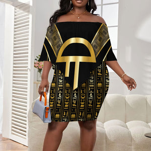 Egypt Amenta Off Shoulder Short Dress Ancient Mythology Underworld Realm