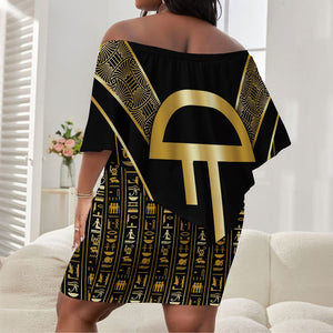 Egypt Amenta Off Shoulder Short Dress Ancient Mythology Underworld Realm