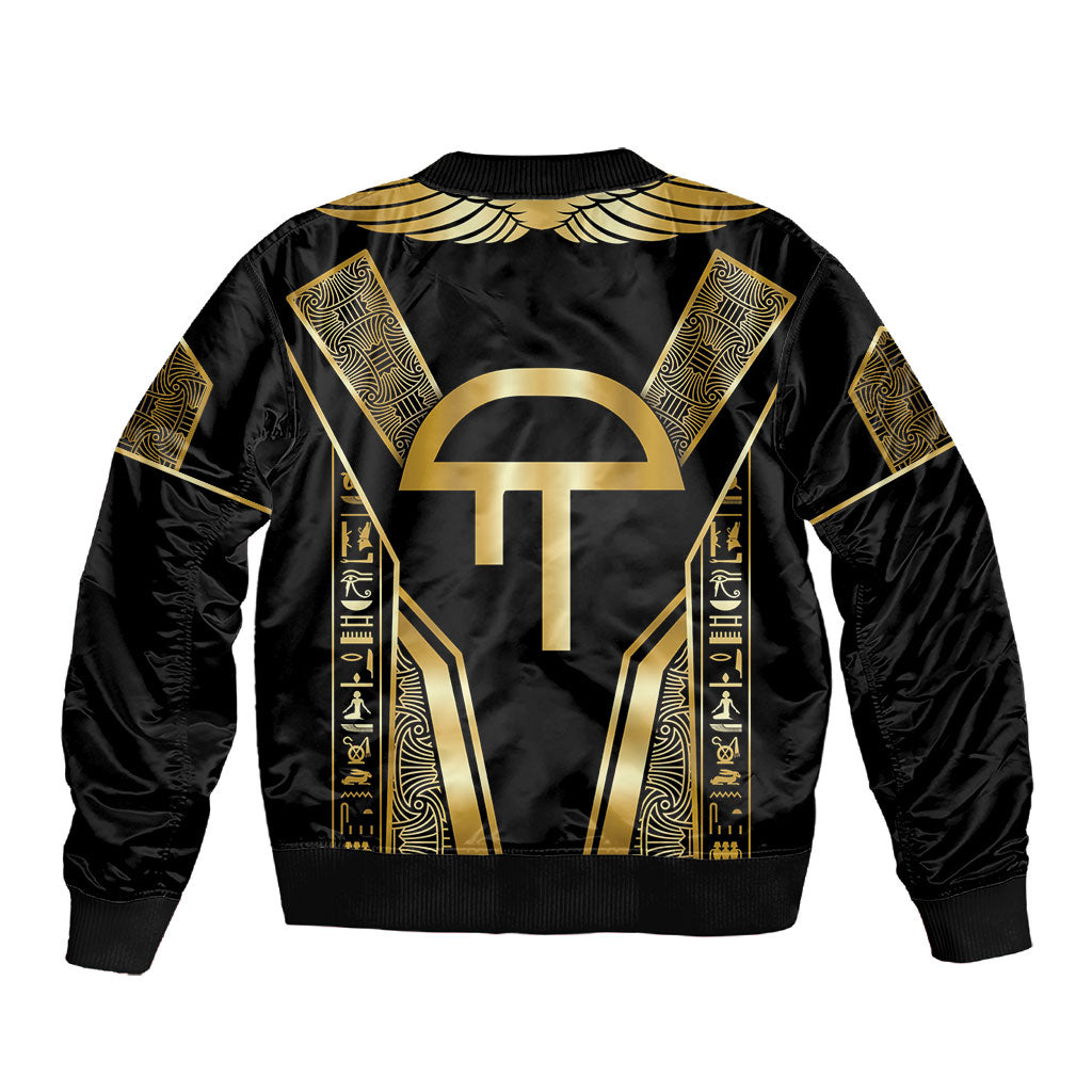 Egypt Amenta Sleeve Zip Bomber Jacket Ancient Mythology Underworld Realm