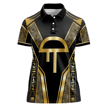 Egypt Amenta Women Polo Shirt Ancient Mythology Underworld Realm