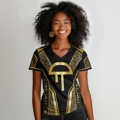 Egypt Amenta Women V-Neck T-Shirt Ancient Mythology Underworld Realm
