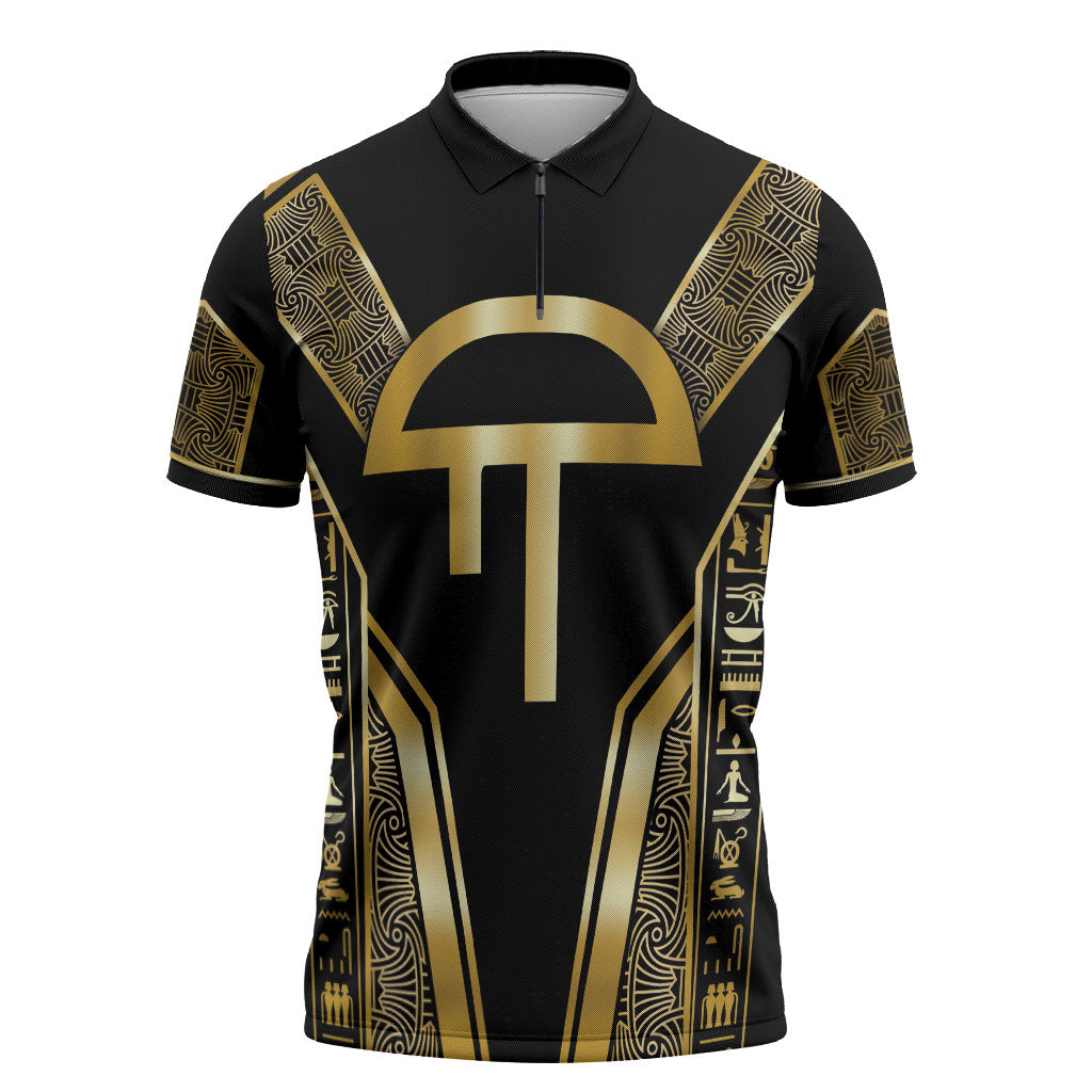 Egypt Amenta Zipper Polo Shirt Ancient Mythology Underworld Realm