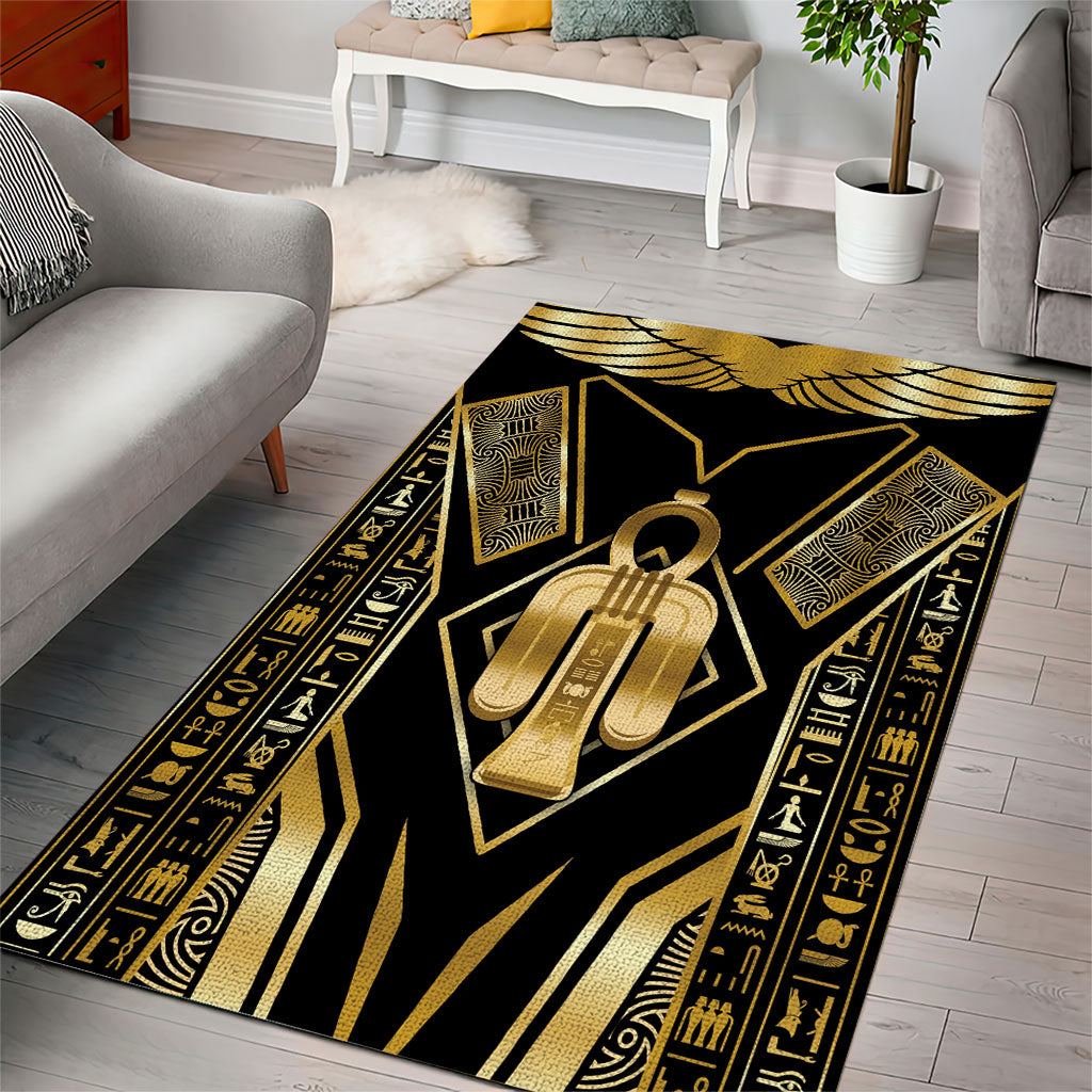 Egypt Tyet Area Rug Ancient Mythology Knot Of Isis Gold