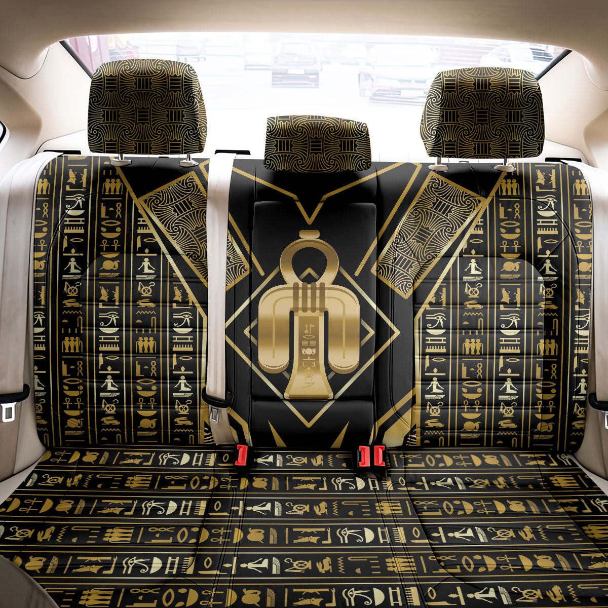 Egypt Tyet Back Car Seat Cover Ancient Mythology Knot Of Isis Gold