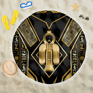 Egypt Tyet Beach Blanket Ancient Mythology Knot Of Isis Gold