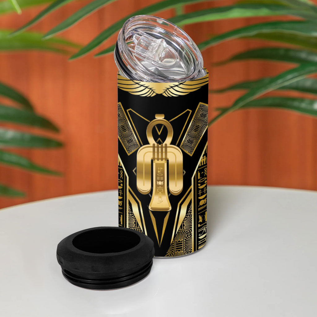 Egypt Tyet 4 in 1 Can Cooler Tumbler Ancient Mythology Knot Of Isis Gold