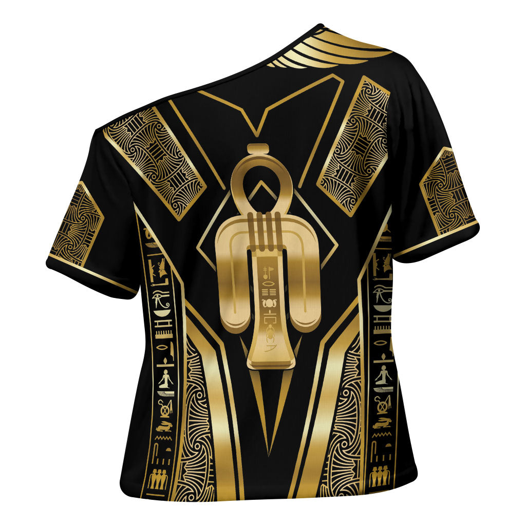 Egypt Tyet Cross Shoulder Shirt Ancient Mythology Knot Of Isis Gold