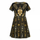 Egypt Tyet Kid Short Sleeve Dress Ancient Mythology Knot Of Isis Gold