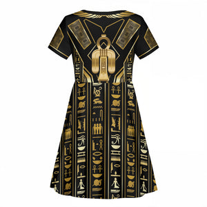 Egypt Tyet Kid Short Sleeve Dress Ancient Mythology Knot Of Isis Gold