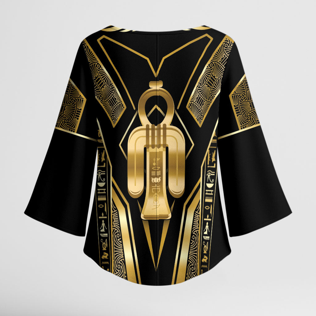 Egypt Tyet Kimono Sleeve Blouse Ancient Mythology Knot Of Isis Gold